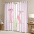 thumbnail image 2 of Manfei Geometric Lines Kitchen Curtains,Pink Letter K Design Black Out Curtains Pack of 2 (42x63 Each), 2 of 6