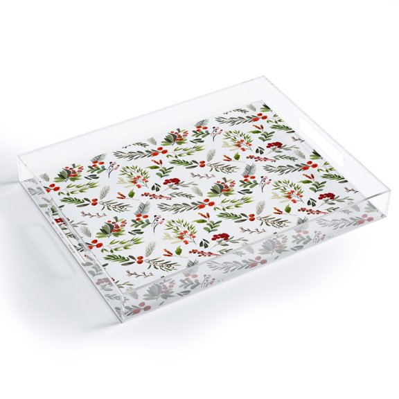 Society6 Christmas Botany 001 by Marta Barragan Camarasa Acrylic Tray