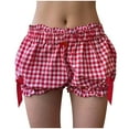 thumbnail image 2 of Byworldtasic Womens Shorts Women Y2k Gingham Bloomers Cute Low Waist Plaid Pj Shorts Sexy Micro Sleep Shorts Ruffle Pajama Bottoms, 2 of 7