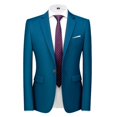 thumbnail image 2 of Men's 3 Pieces Elegant Solid One Button Slim Fit Suit Sets-c, 2 of 5