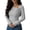 Gray, variant on Fashionable Korean Style Plus Size For With Ruffle Detail And Asymmetric Hem Design Casual Short Sleeve Blouse Women's Loose T-Shirt, Size Large