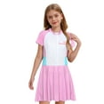 thumbnail image 1 of Moggemol Maillot de Bain à Manches Courtes pour Filles, Robe de Plage Surf Blanc&Rose 150/TG, 1 of 5