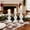 White, variant on MODE HOME Set of 3 Large Candle Holders for Pillar Candles, Farmhouse Wood Candle Holder, Vintage Wooden Beaded Candlestick Holders for Table Centerpieces, Fireplace Mantel Decor (Black)
