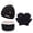 Black-1, variant on FZ FANTASTIC ZONE Toddler Kids Winter Hats Touchscreen Gloves Scarfs Set Pompom Beanie Caps Neck Warmer with Fleece for 5-8 Years Old Baby Girls Boys Gifts, Creamwhite