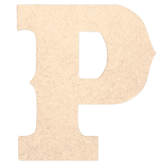 Krafty Supply 20" Tall Western Block - MDF Letter P | 1/8" Thick | Unfinished Wooden Letters | Craft Alphabet Initials