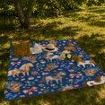 thumbnail image 4 of Rustic Horse Roses Wildflowers Navy Design, Playful Festive Scene, Warm Flannel Blanket for Living Room and Family Room, Animal Lovers Christmas Gift, Festive Home Decor, 4 of 5