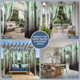 thumbnail image 5 of 1 Panel Outdoor Curtains for Patio Waterproof 54"x95" Teal Forest Weatherproof Privacy Outsides Curtains, Vintage Foggy Woods Tree Mysterious Grommet Thermal Drapes for Cabana Porch Pergola, 5 of 8