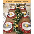 thumbnail image 4 of 13 Inch Round Placemats Set of 6, Red Christmas Non Slip Heat Insulation PP Table Mats, Xmas Tree Snowflake Stars Farmhouse Washable Place Mats for Kitchen Dining Party Table Decor, 4 of 7