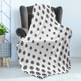 thumbnail image 4 of Geometric Circle Soft Flannel Fleece Throw Blanket, Different Round Shaped Dots Spots Motif Simplistic Abstract Background, Cozy Plush for Indoor and Outdoor Use, 50" x 60", Black White, by Ambesonne, 4 of 5