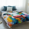 thumbnail image 4 of Colorful Cow Blanket Soft Cozy Warm Throw Blanket for Couch, Plush Fuzzy Flannel Fleece Blankets for Sofa, Farmhouse Oil Abstract Painting Animals Bed Blankets Lightweight Gifts for Women, 40"x60", 4 of 9