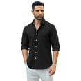 thumbnail image 3 of COOFANDY Sage Green Mens Dress Shirt Long Sleeve Button Up Shirts for Men Business Casual Shirts Black S, 3 of 5