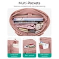 thumbnail image 5 of BAGSMART Crush Tote Bag for Women, 20L Puffer Work Tote with Zipper, Travel Essentials Quilted Nurse Hospital Bag, Dark Pink, 5 of 7