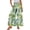497#Green, variant on Women's Hawaiian Print Wide Leg Palazzo Pants High Waisted Ties Ruffle Hem Casual Loose Trousers with Pockets Purple L