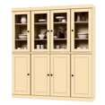 thumbnail image 2 of Palace Imports 100% Solid Wood Kitchen Pantry Storage Cabinet with Solid, Clear Glass Doors and Adjustable Shelves, Yellow, 2 of 6
