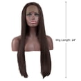 thumbnail image 2 of Unique Bargains Lace Front Wigs Heat Resistant Long Hair for Women Brown, 2 of 7