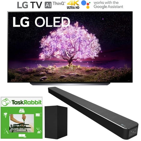 LG OLED48C1PUB 48 Inch 4K Smart OLED TV (2021 Model) Bundle with LG SN6Y 3.1 Channel High Res Audio Sound Bar + TaskRabbit Installation Services