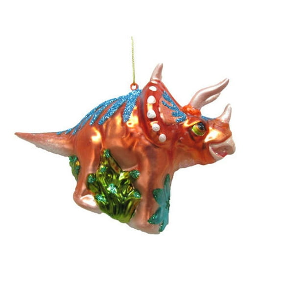 December Diamonds 79-81101 Ornement Dinosaure Tricératops en Verre Soufflé 6.5 Pouces