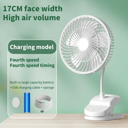 

JGJJUGN USB Rechargeable Clip-On Fan for Desk and Outdoor Multifunctional Desktop Fan with Adjustable Wind Speeds Portable Electric Clip Fan with Stylish Design and Timed Shutdown