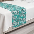 thumbnail image 2 of Floral Bed Runner, Singing Birds on Branches Berries Leaves Spring Sketch Outline, Decorative Accent Bedding Scarf for Hotels Homes and Guestrooms, Queen, Dark Seafoam Multicolor, by Ambesonne, 2 of 2