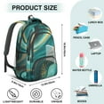 thumbnail image 5 of Teal Gold Marble Backpack for School,Cute School Bag,Schoolbag with Adjustable Shoulder Straps & Padded Back,16.9 Inch, 5 of 5