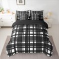 thumbnail image 2 of Homewish Vintage Grid Pattern 7-Piece Twin Bedding Sets,Geometric Checkered Plaid Bedding Comforter Set,White Black Sheet Sets For Girls Boys,Luxury Bedroom Decor Reversible, 2 of 8