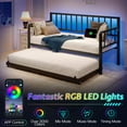 thumbnail image 5 of Merluxy Twin Bed Frame with Charging Station & LED Light,Bedroom Daybed with Trundle,680lb Capacity, 5 of 10