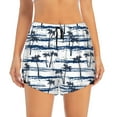 thumbnail image 2 of Sigee Retro Coconut Tree for Women's Athletic Shorts High Waisted Running Shorts Pocket Sporty Short Gym Elastic Workout ShortsSmall, 2 of 9