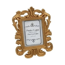 Resin Vintage Baroque Picture Frames, 1 Pc Rectangle Mini Photo Frame Party Favor Wedding Place Card Holders, 3.35x4.5 Inch,Brown