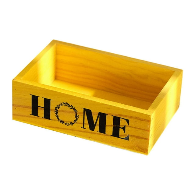 DOLITY Wood Planter Box Balcony Decoration Centerpiece Display Farmhouse Window Box Yellow