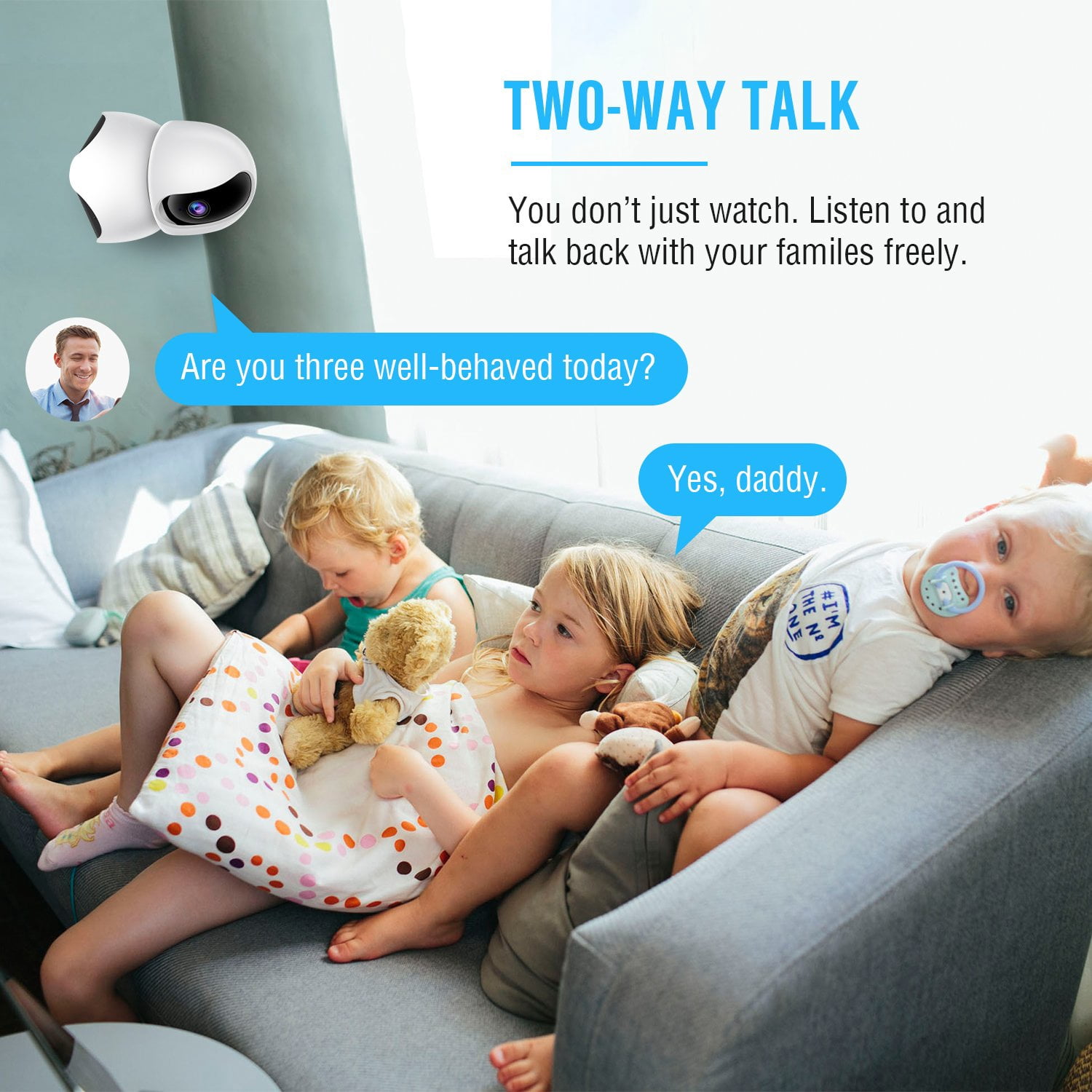 1080P Baby Monitor with WiFi Camera FHD Indoor Wireless Surveillance Security IP Camera with Motion Detection Night Vision 2-Way Audio Cloud Storage for Baby/Elder/Pet Monitor with Camera