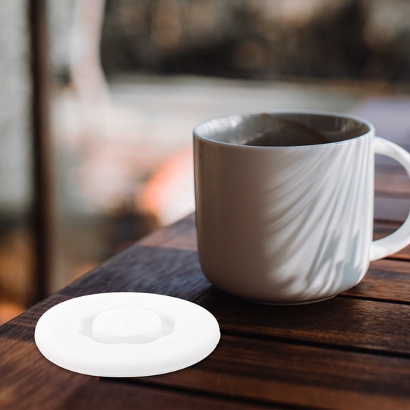 4pcs Silicone Drinking Lid Cup Lids Reusable Coffee Cup Covers with Straw Hole