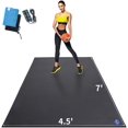 thumbnail image 1 of Alfombrilla Tapete de Ejercicio Grande MRO Alta Calidad 7x4.5pies Antideslizante Extra Gruesa Cardio Gimnasio con Bolsa de Transporte Negro MRO MRO88455, 1 of 2