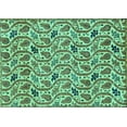 thumbnail image 1 of Ahgly Company Machine Washable Indoor Rectangle Abstract Turquoise Blue Modern Area Rugs, 2' x 5', 1 of 4