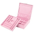 thumbnail image 1 of 2-Layer Jewery Box Organizer Jewery Display Étui de Rangement Serrure Femmes - Rose, 1 of 7
