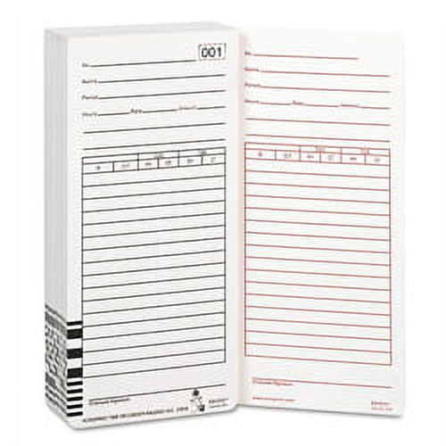 Acroprint Time Card for Es1000 Electronic Totalizing Payroll Recorder, 100/Pack