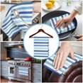 thumbnail image 3 of Blue Striped Kitchen Towels Set of 4, Water Absorbent Dish Towel, Navy Ombre Sky White Geometric Ocean Decorative Hand Towels - Quick Drying Cloth for Cooking Baking, 18x28 Inch, 3 of 8