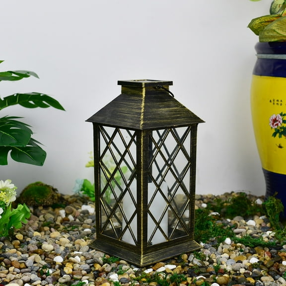 Solar Lanterns Outdoor Hanging Lantern Lights- Hollowed-Out Metal Decor Lantern-LED Decorative Garden Light - Delicate Garden Decoration For Patio