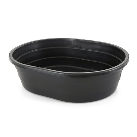 Little Giant 15 Gal Molded Poly Plastic Oval Stock Water Tank Trough  Black