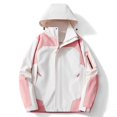 thumbnail image 2 of WTOBBY Ladies' Loose Comfortable Windproof Waterproof Outdoor Jacket, Ideal for Casual Fashion, Hiking, and All-Season Use,Pink M, 2 of 5