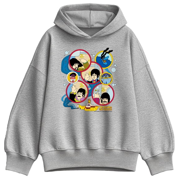 The Beatles - Yellow Submarine Circles - Women's Oversized Fleece Hoodie Sweatshirt