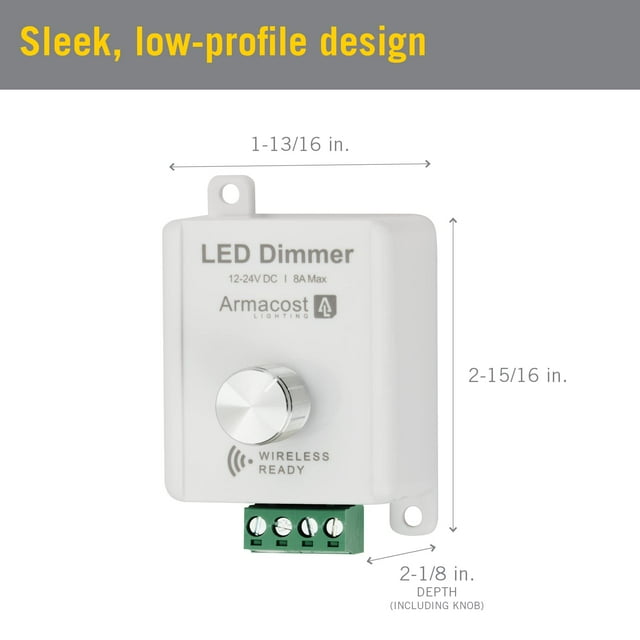 Armacost Lighting 511123 Commandes de Gradation à DEL, Minces, Bouton Rotatif