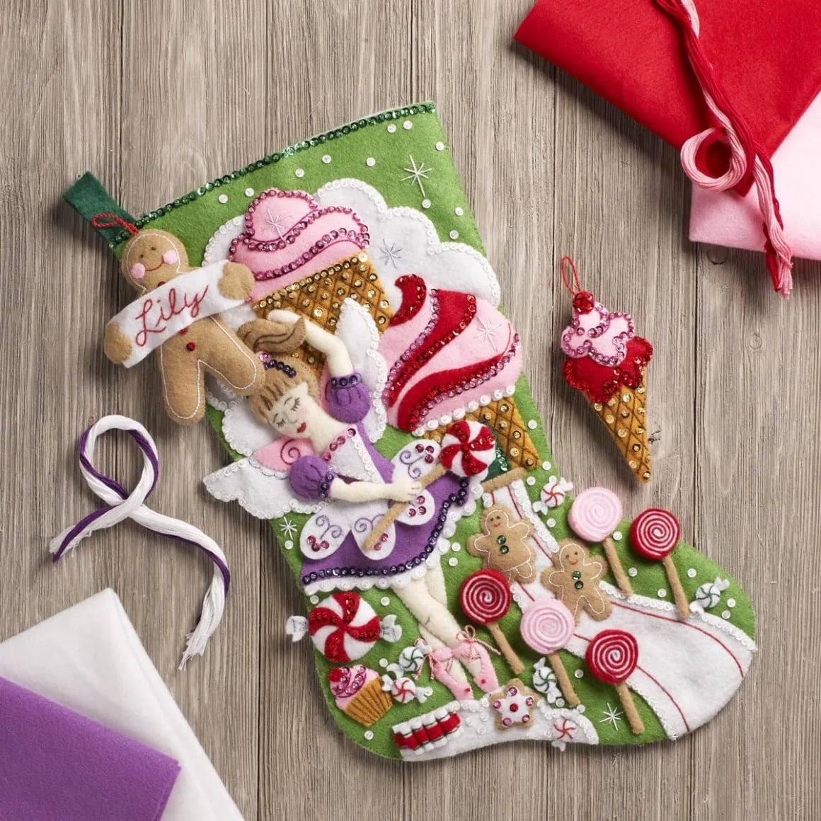 Bucilla Sugarland Fairy 18 in Multicolor Felt Stocking Kit