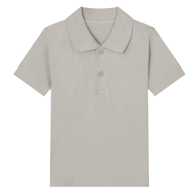 Annhoo Polos d'Été pour Filles Manches Courtes Col Rabattu Bouton Coton Tennis Tunique Basique Décontractée 2-15 Ans