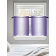 thumbnail image 5 of Purple Ombre Tier Curtains 36 Inch Length,Sheer Curtains for Bedroom Living Room Window Purple White Gradient Modern Abstract Art Small Half Window Kitchen Curtains & Drapes 27.5"x36" 2 Panels, 5 of 6