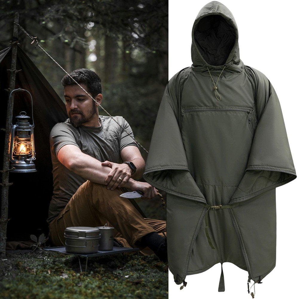 Outdoor Warm Cloak Style Sleeping Bag Portable One-Piece Mountaineering Camping Travel Emergency Sleeping Bag