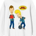 thumbnail image 2 of Beavis & Butthead Bowling Ball Men's White Crew Neck Long Sleeve Sweatshirt-Medium, 2 of 3