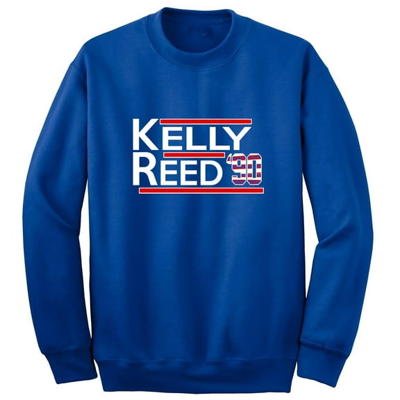 BLUE Jim Kelly Andre Reed Bills 1990 Crew Neck Sweatshirt ADULT