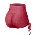 thumbnail image 2 of Abcnature Plus Size Shorts, Womens Athletic Shorts, Women Workout Leggings Bubble Fitness Hip-lifting Sports Shorts, Yoga, Comfy Beach Shorts, Yoga Pants, Cycling Sport Shorts Red S, 2 of 3