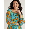 thumbnail image 6 of Sofia Jeans Women's and Women's Plus Off the Shoulder Dress with Blouson Sleeves, Sizes XS-5X, 6 of 6