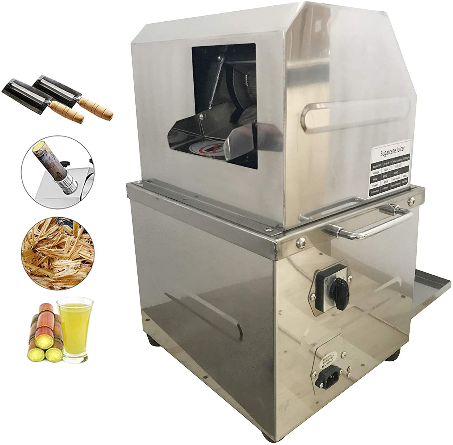 TECHTONGDA Electric Sugar Cane Juicer Press Machine Sugarcane Juice
